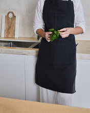 Load image into Gallery viewer, Jules Cotton Linen Apron 83x68x0.3cm Charcoal; ETA Early October
