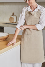 Load image into Gallery viewer, Jules Cotton Linen Apron 83x68x0.3cm Beige; ETA Early October
