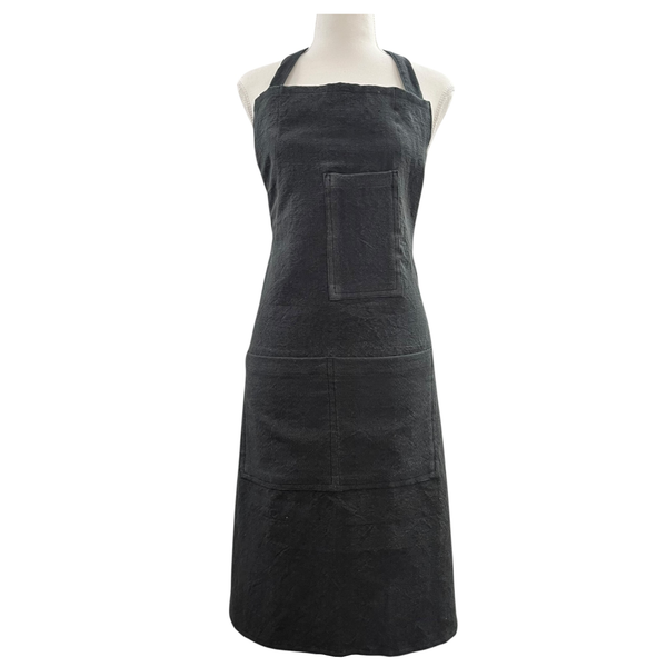 Jules Cotton Linen Apron 83x68x0.3cm Charcoal; ETA Early October