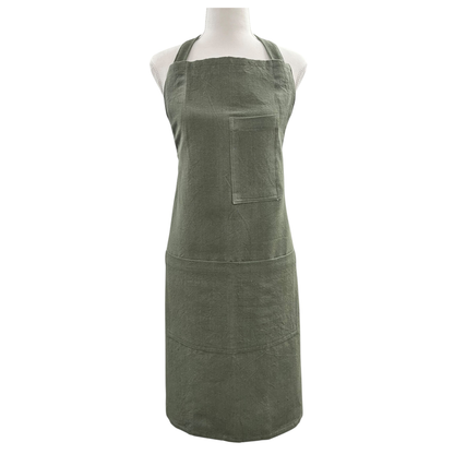 Jules Cotton Linen Apron 83x68x0.3cm Olive Green