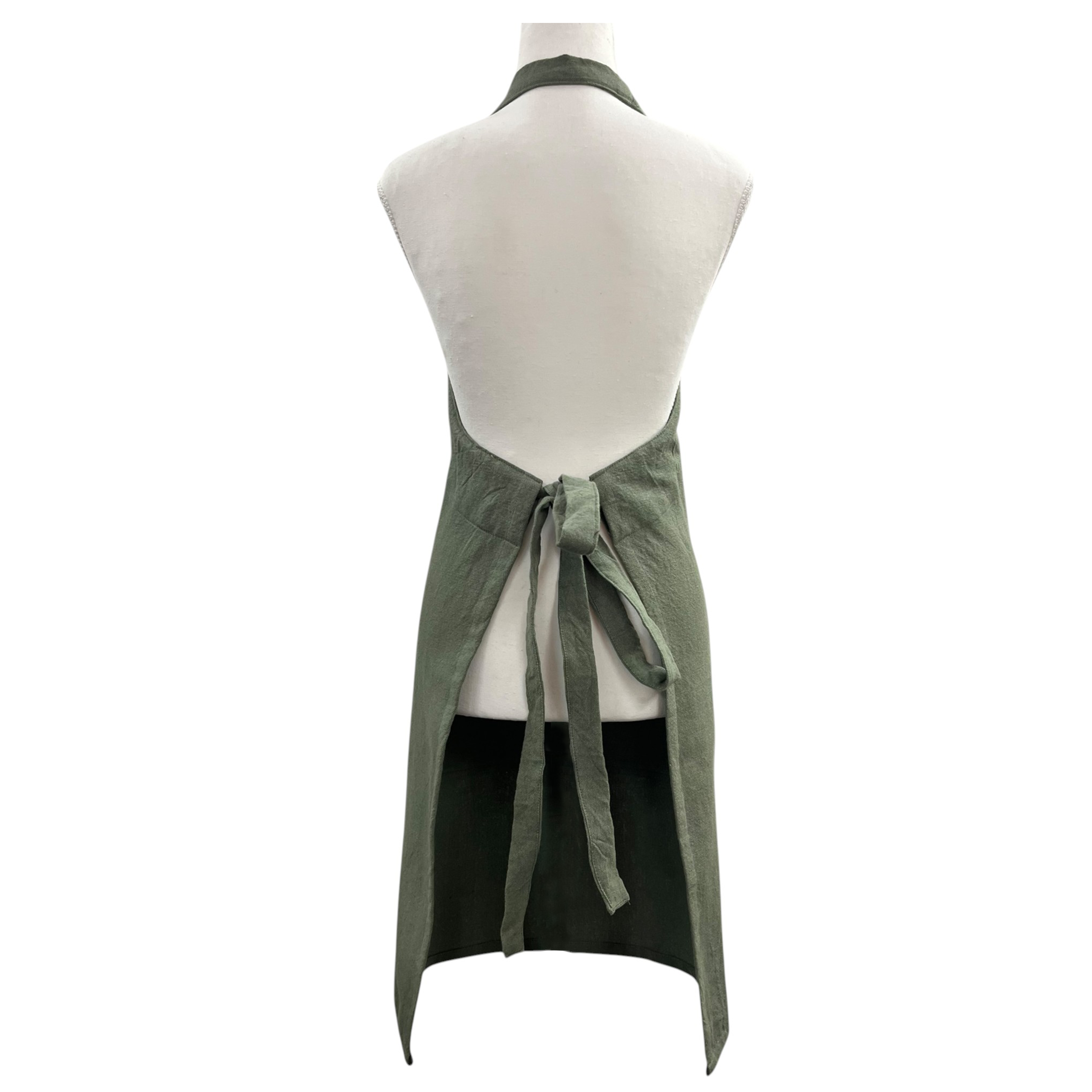 Jules Cotton Linen Apron 83x68x0.3cm Olive Green