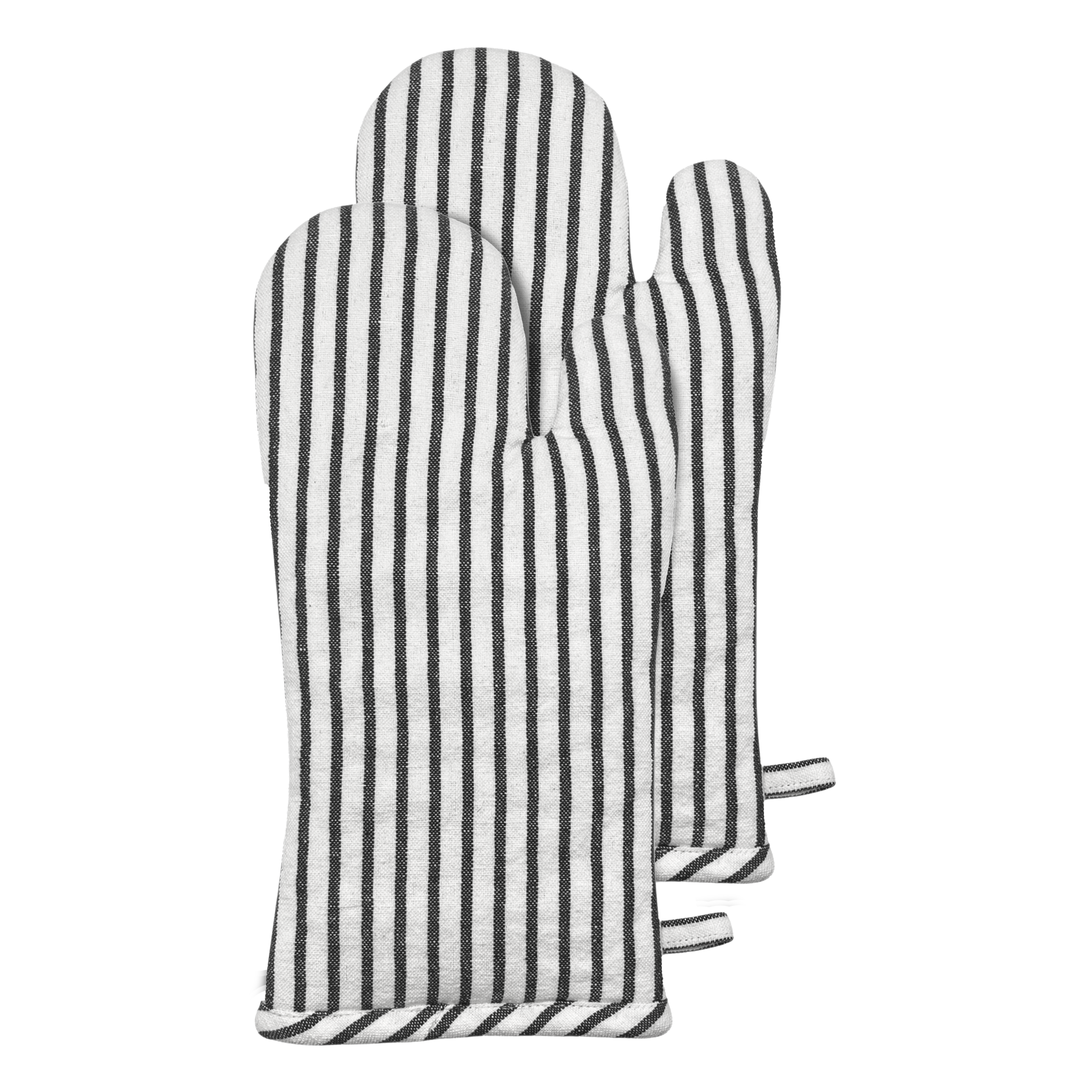 Jules Striped Oven Mitt 19x35x2cm Charcoal & White