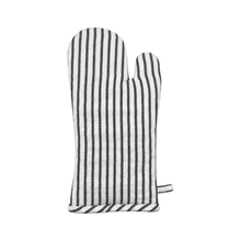 Load image into Gallery viewer, Jules Striped Oven Mitt 19x35x2cm Charcoal &amp; White; ETA Early October
