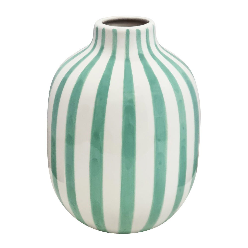 Kellin Stripe Vase 16x16x20.5cm Peppermint