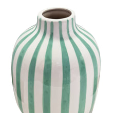 Load image into Gallery viewer, Kellin Stripe Vase 16x16x20.5cm Peppermint
