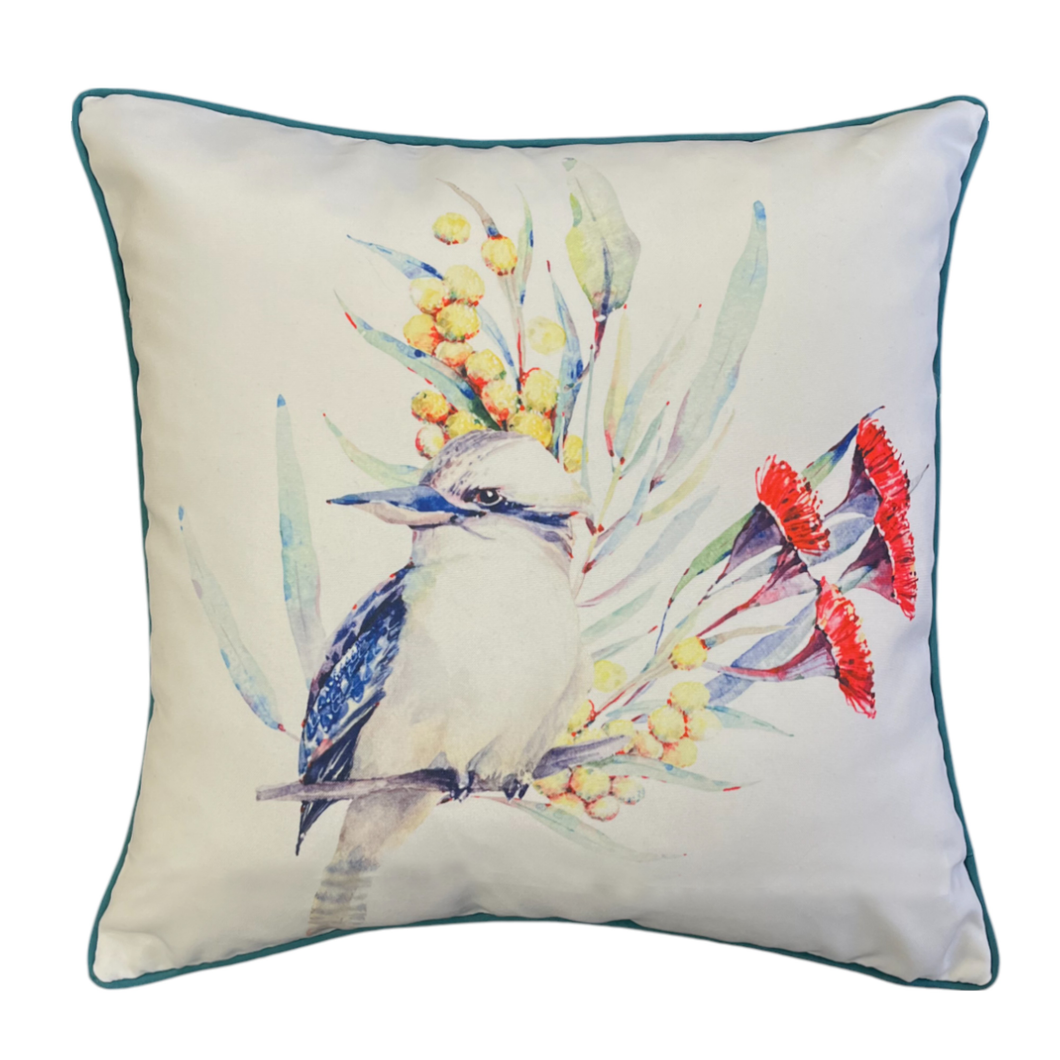 Kookaburra Outdoor Cushion 50x50x12cm Green & Ivory Multi; ETA Early October