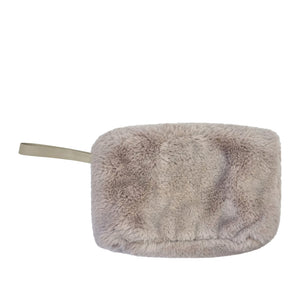 Layla Faux Fur Cosmetic Bag 24x14.5cm Nude