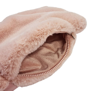 Layla Faux Fur Cosmetic Bag 24x14.5cm Soft Pink; ETA End March
