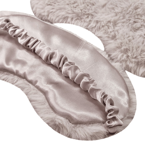 Layla Faux Fur Eye Mask 20x10cm Nude