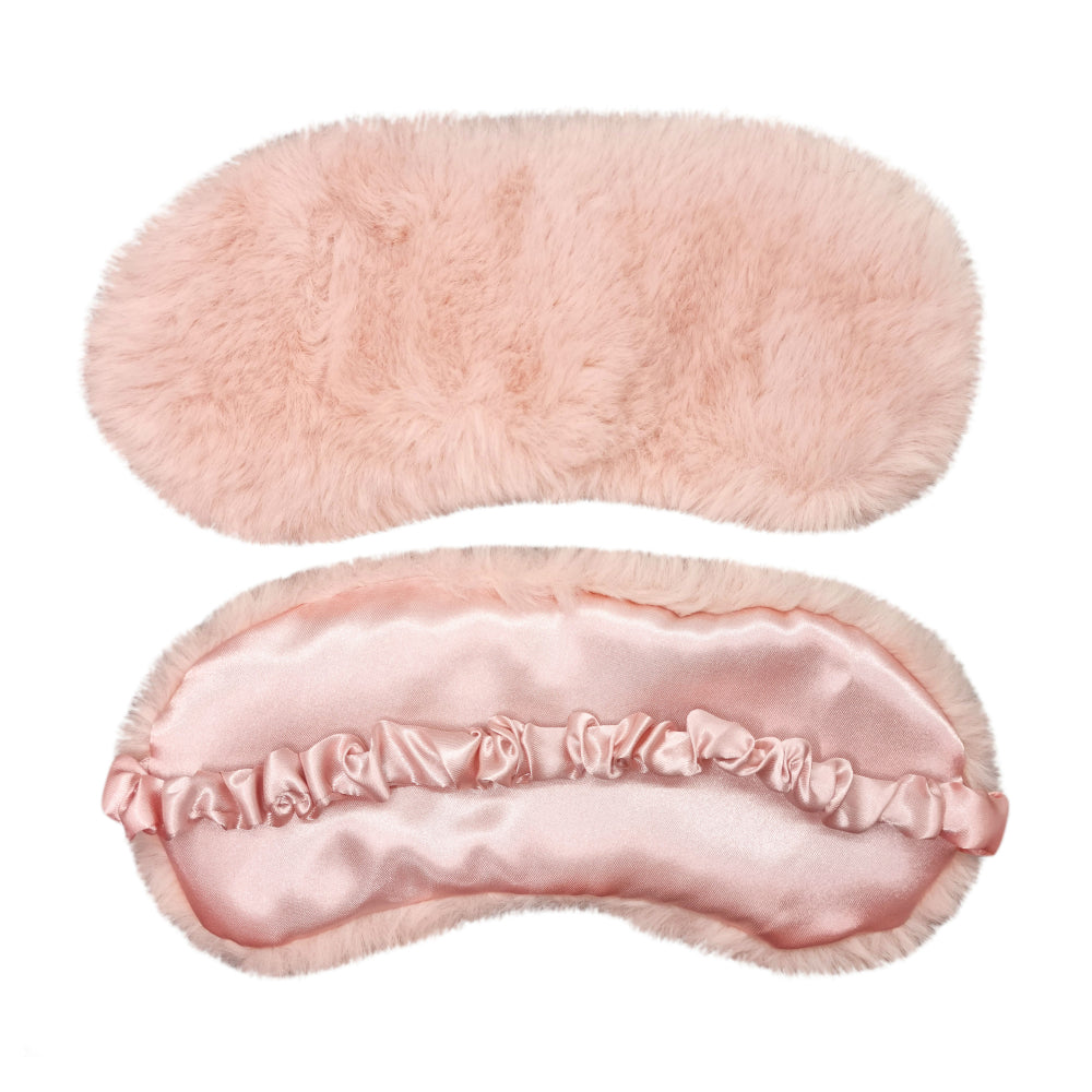 Layla Faux Fur Eye Mask 20x10cm Soft Pink; ETA End March
