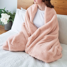 Load image into Gallery viewer, Layla Faux Fur Throw 130x160cm Soft Pink; ETA End March
