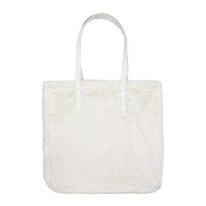 Layla Faux Fur Tote Bag 38x38cm Ivory