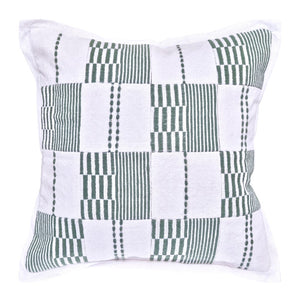 Lewis Cushion 50x50cm Forest & White