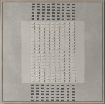 Linear Trail Framed Canvas 80x80x4cm Grey & Beige Multi