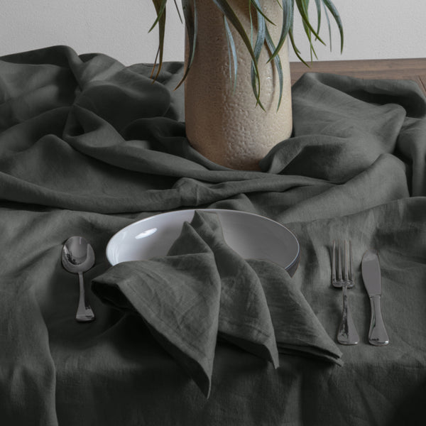 Linen Collection 4pk Napkins 50x50cm Charcoal