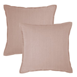 Linen Collection Euro Cushion Cover 2PK 65x65cm Blush