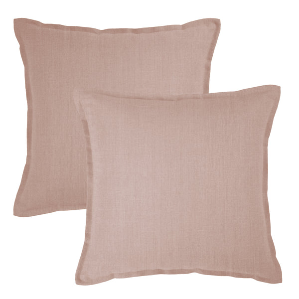 Linen Collection Euro Cushion Cover 2PK 65x65cm Blush