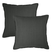 Load image into Gallery viewer, Linen Collection Euro Cushion Cover 2PK 65x65cm Charcoal
