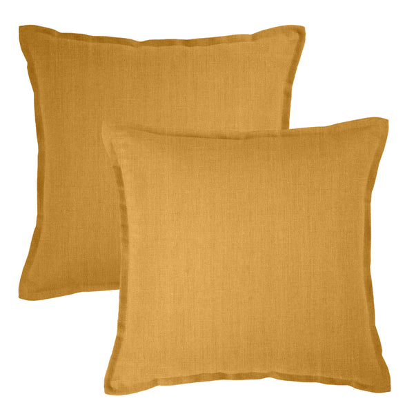Linen Collection Euro Cushion Cover 2PK 65x65cm Honey; ETA Late July