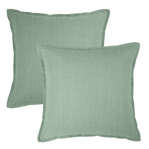 Linen Collection Euro Cushion Cover 2PK 65x65cm Mint