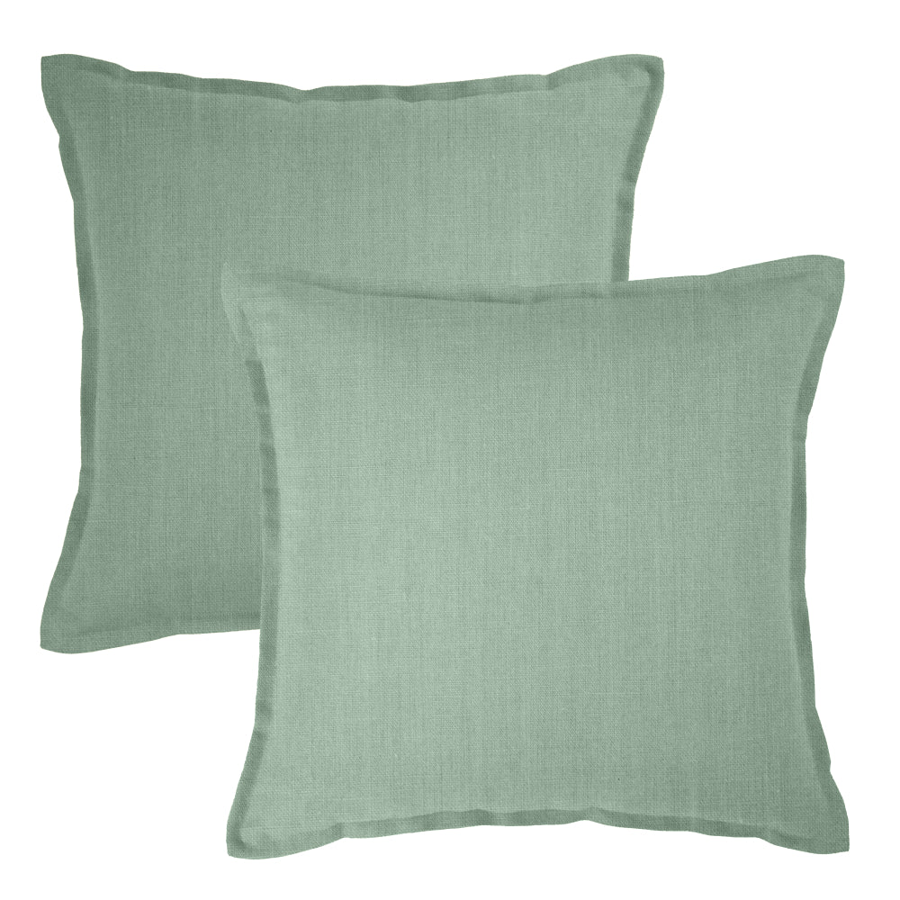 Linen Collection Euro Cushion Cover 2PK 65x65cm Mint