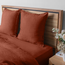 Load image into Gallery viewer, Linen Collection Euro Cushion Cover 2PK 65x65cm Rust; ETA End July
