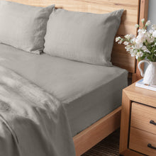 Load image into Gallery viewer, Linen Collection King Fitted Sheet and Pillowcase combo Stone
