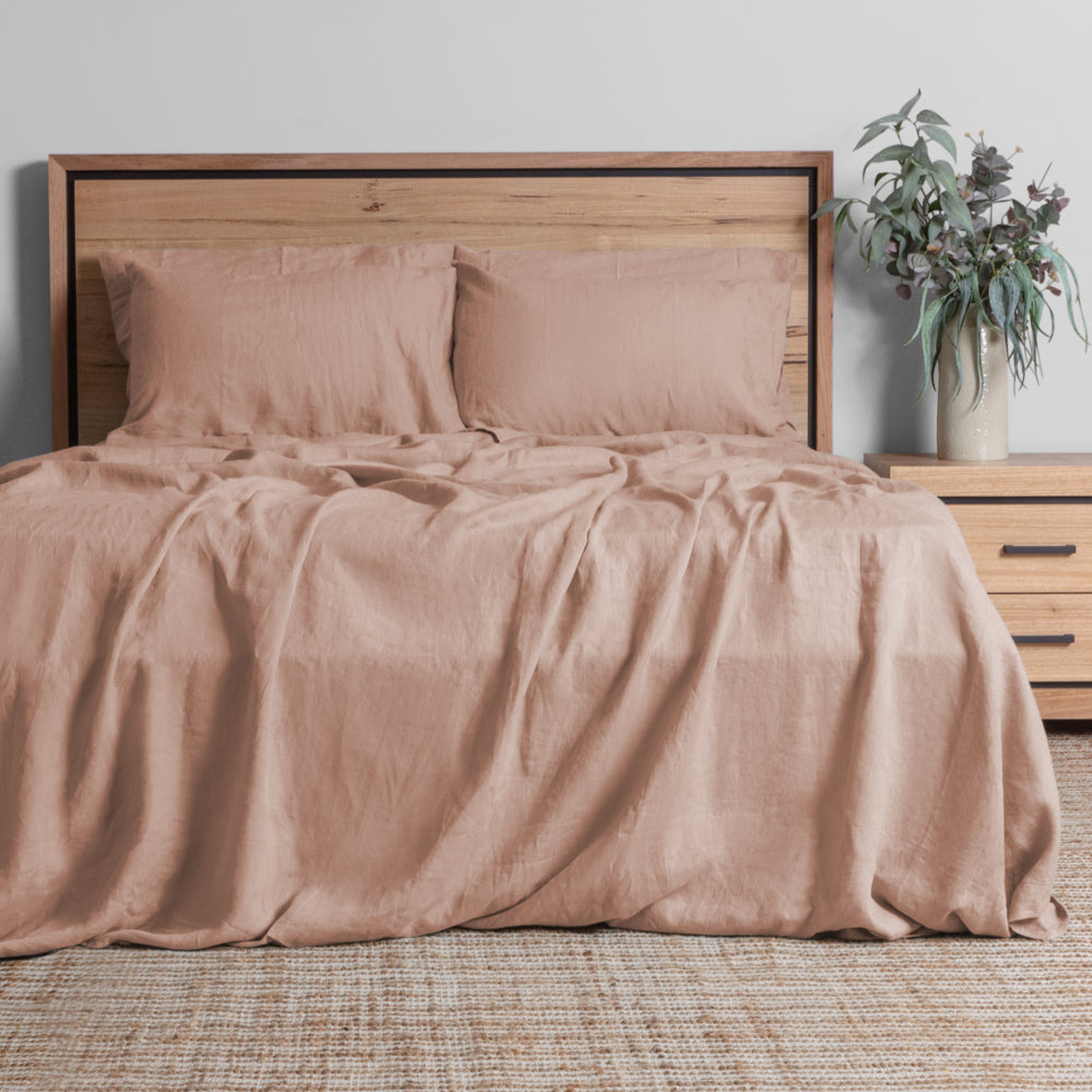 Linen Collection King Sheet Set Blush