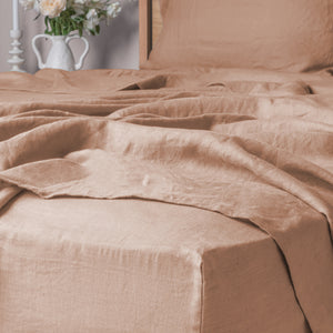 Linen Collection King Sheet Set Blush