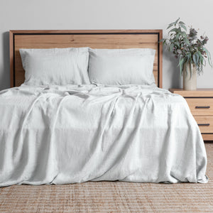 Linen Collection King Sheet Set White