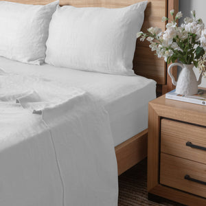 Linen Collection King Sheet Set White