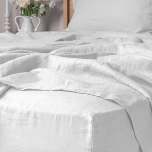 Linen Collection King Sheet Set White