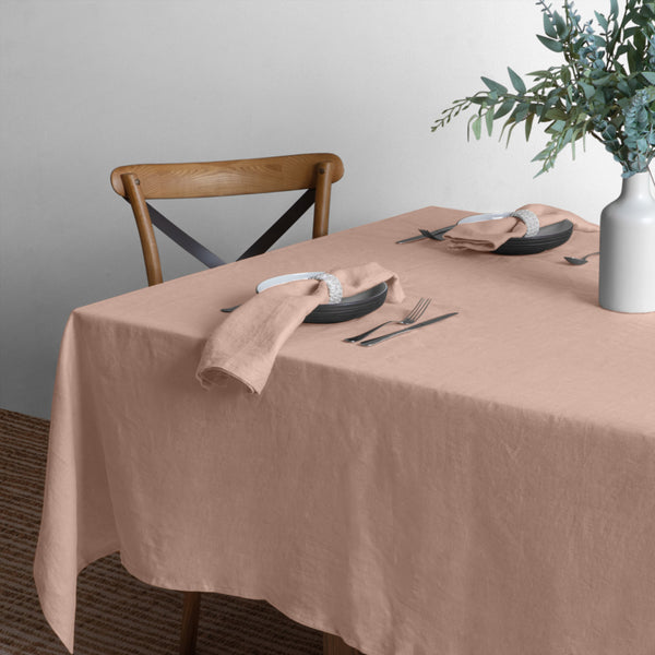 Linen Collection Tablecloth 150x270cm Blush