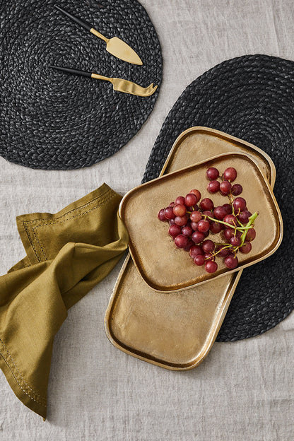 Madden Jute Placemat 4 Pack Oval 35x50cm Black