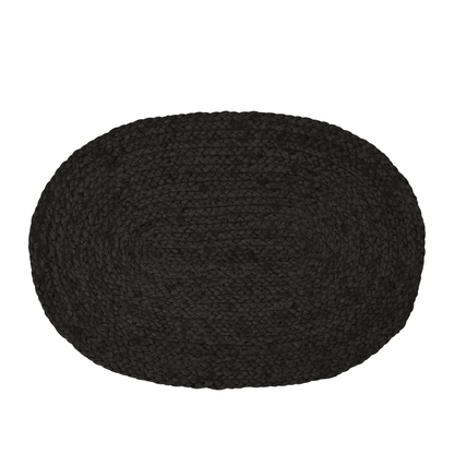 Madden Jute Placemat 4 Pack Oval 35x50cm Black