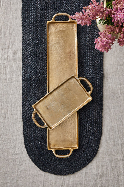 Madden Jute Runner Oval 37x180cm Black