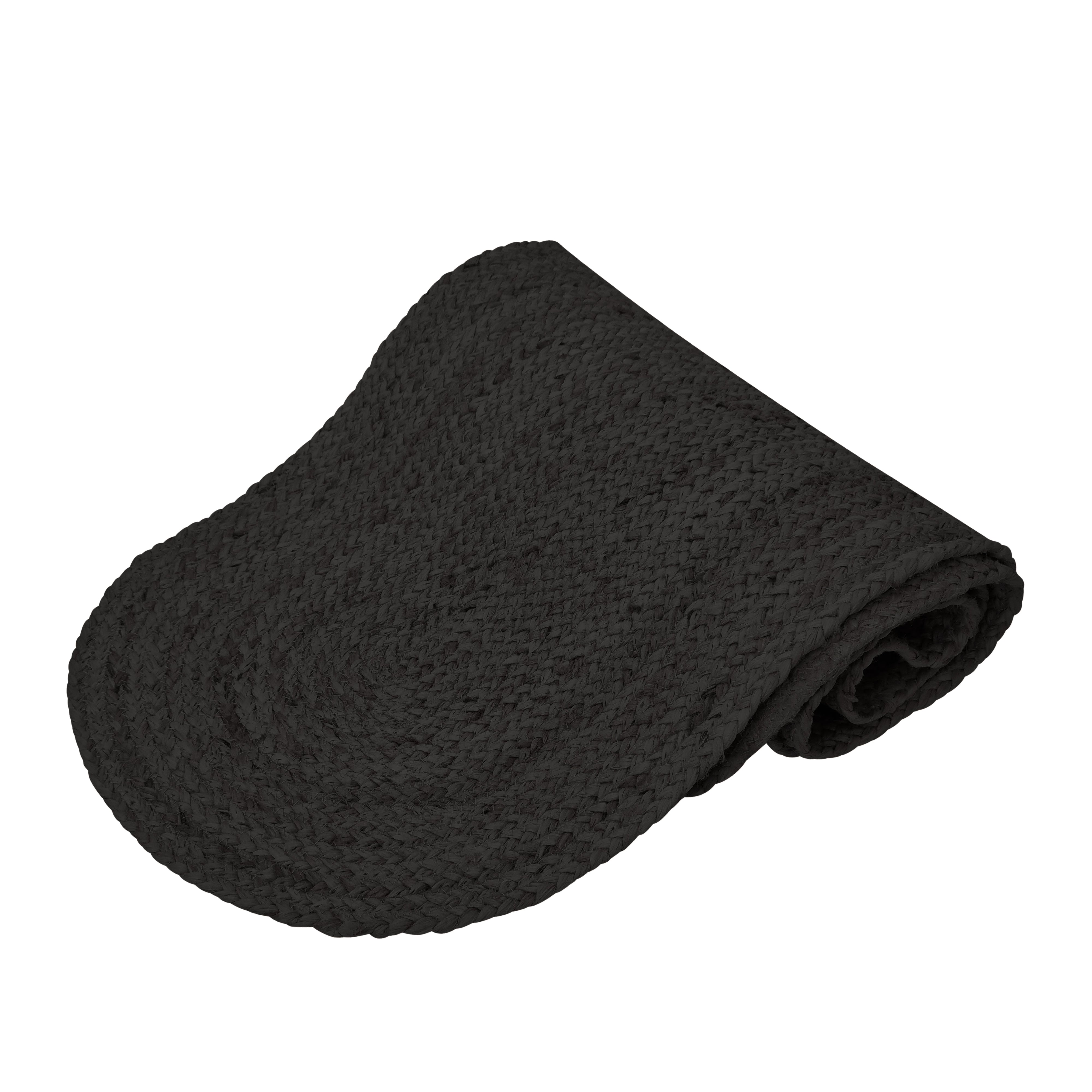 Madden Jute Runner Oval 37x180cm Black