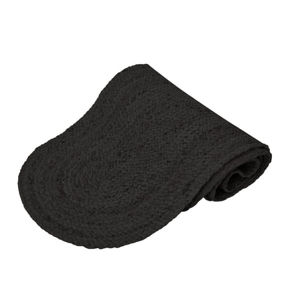 Madden Jute Runner Oval 37x180cm Black