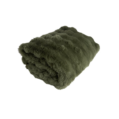 Mallow Faux Fur Throw 130x180cm Forest Green