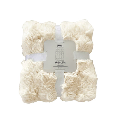 Mallow Faux Fur Throw 130x180cm Ivory