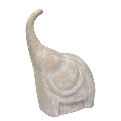 Mara Elephant Sculpture 21x12x28cm Whitewash