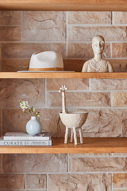 Mara Giraffe Bowl 21x16x33cm Whitewash