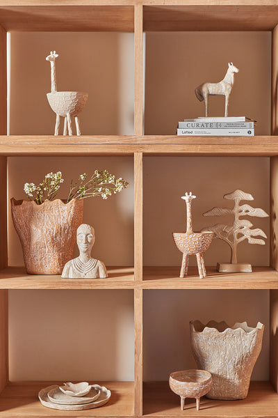 Mara Giraffe Bowl 21x16x33cm Whitewash