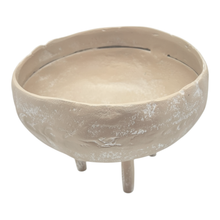 Load image into Gallery viewer, Mara Round Bowl with Legs 18x17x13cm Whitewash; ETA Mid Septemeber
