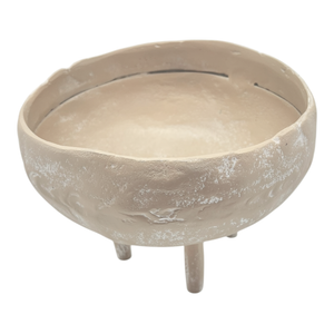 Mara Round Bowl with Legs 18x17x13cm Whitewash; ETA Mid Septemeber