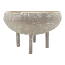 Load image into Gallery viewer, Mara Round Bowl with Legs 26x26x17cm Whitewash; ETA Mid Septemeber
