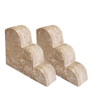 Maria Set of 2 Bookends 12.5x5x15cm Travertine Marble; ETA Mid April