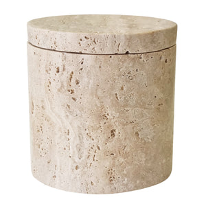 Maria Decorative Jar Tall 10x10x10cm Travertine Marble; ETA Mid April