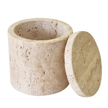 Load image into Gallery viewer, Maria Decorative Jar Tall 10x10x10cm Travertine Marble; ETA Mid April
