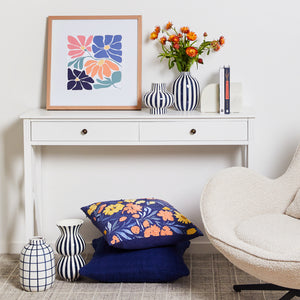 Millie Cushion 50x50cm Navy & Dusty Blue Multi